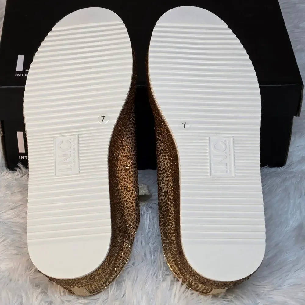 I.N.C. Lola Women's Gold Bling Sneakers Size 7